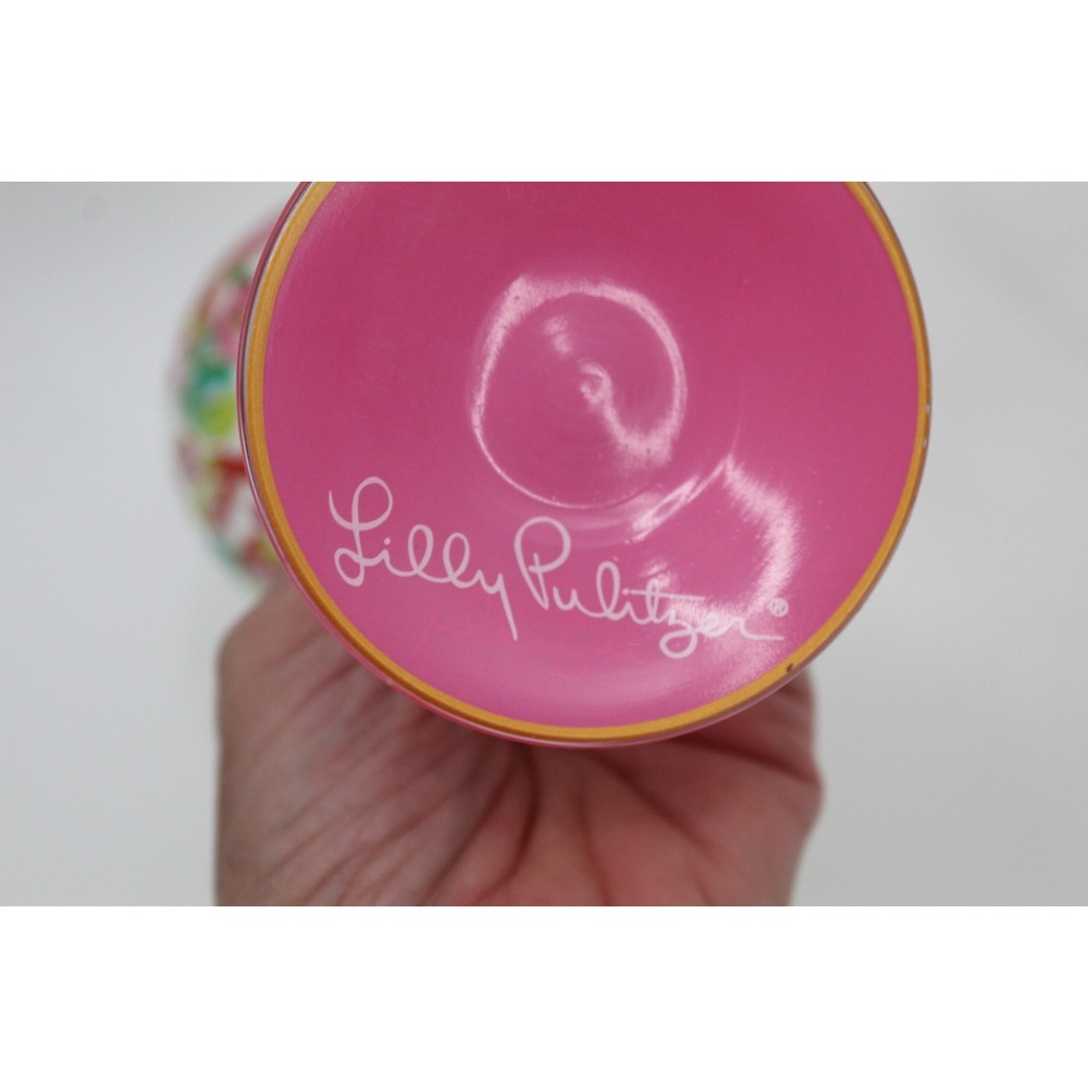 Lilly Pulitzer Hand Painted AcrylicWine Glass 15oz Cheers Wild Confetti Lot Of 2 - Picture 4 of 4